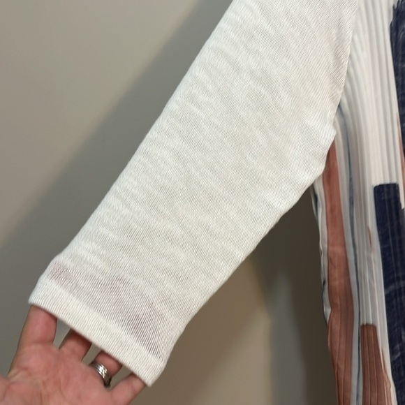 One September Pleat Front Top women’s M crew Neck 3/4 Sleeve Knit Sweater - Picture 4 of 11